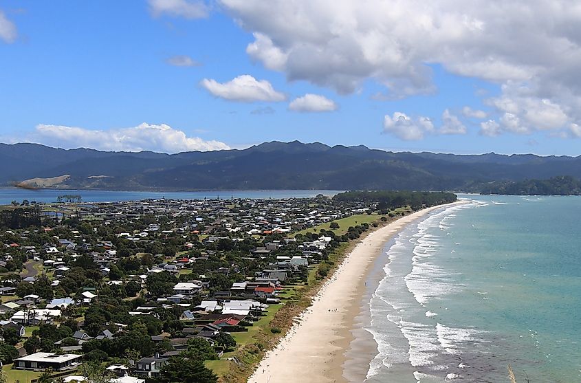 View of Matarangi, a beach settlement on the Coromandel Peninsula of New Zealand