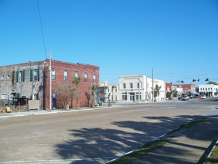 The historic district in Apalachicola, Florida