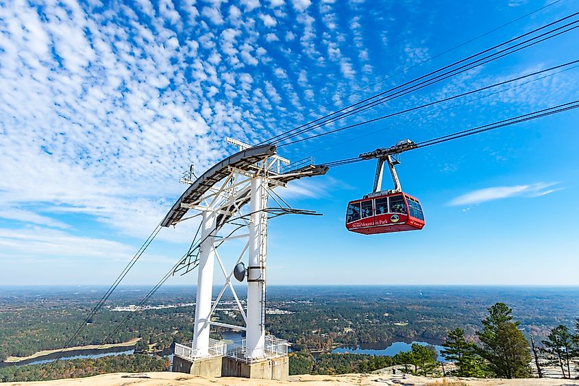 Cable car ride at the Stone Mountain Park, Georgia