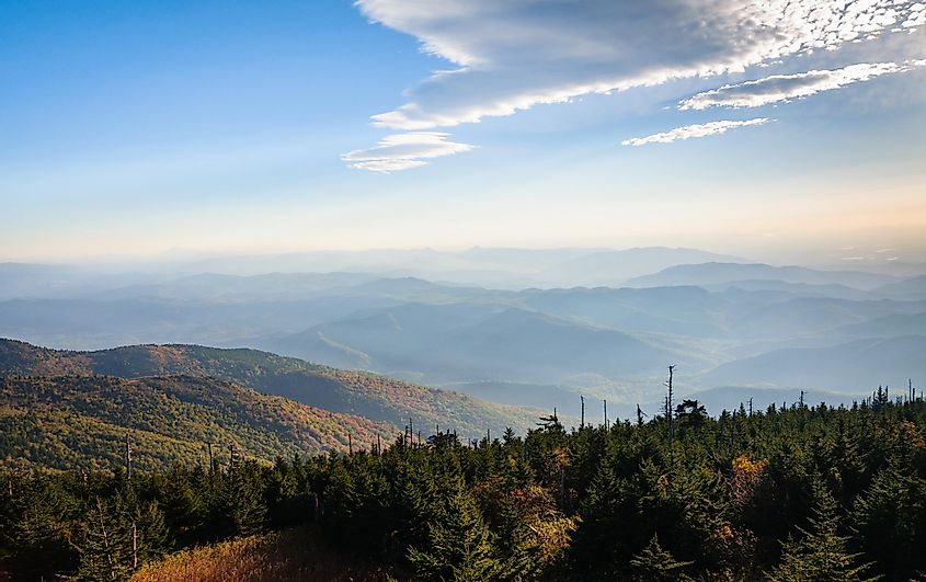 Aerial view of Mount Mitchell State Park.