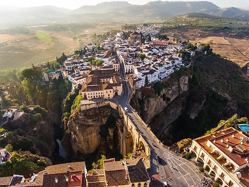Aerial view of Ronda, Spain.