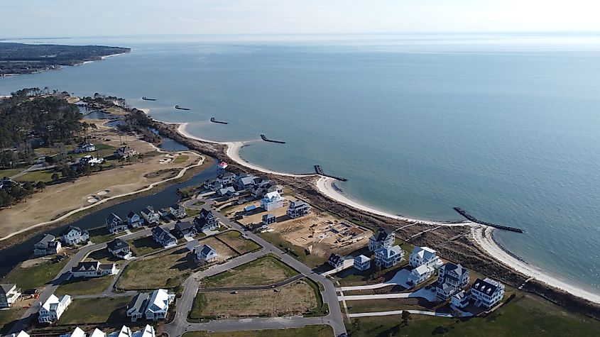 Coastal view of Cape Charles, Virginia.