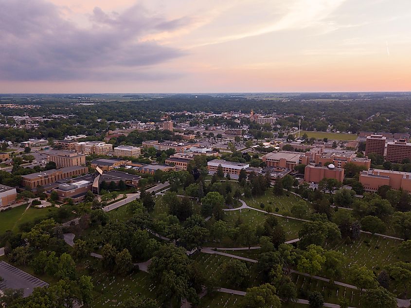 Aerial view of Bowling Green, Ohio