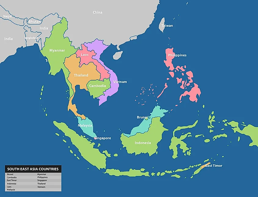 Map Of The Countries In Southeast Asia 