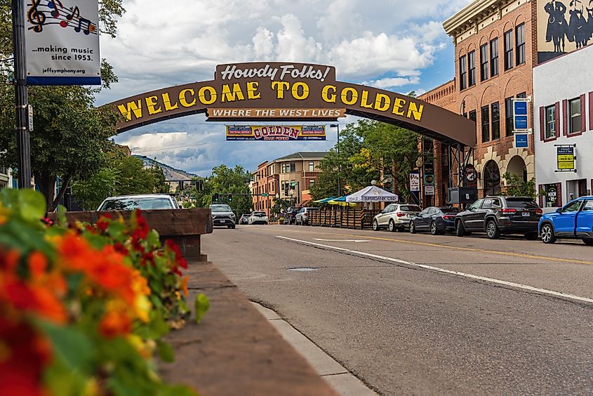 Street view of Golden, Colorado. Editorial credit: Framalicious / Shutterstock.com