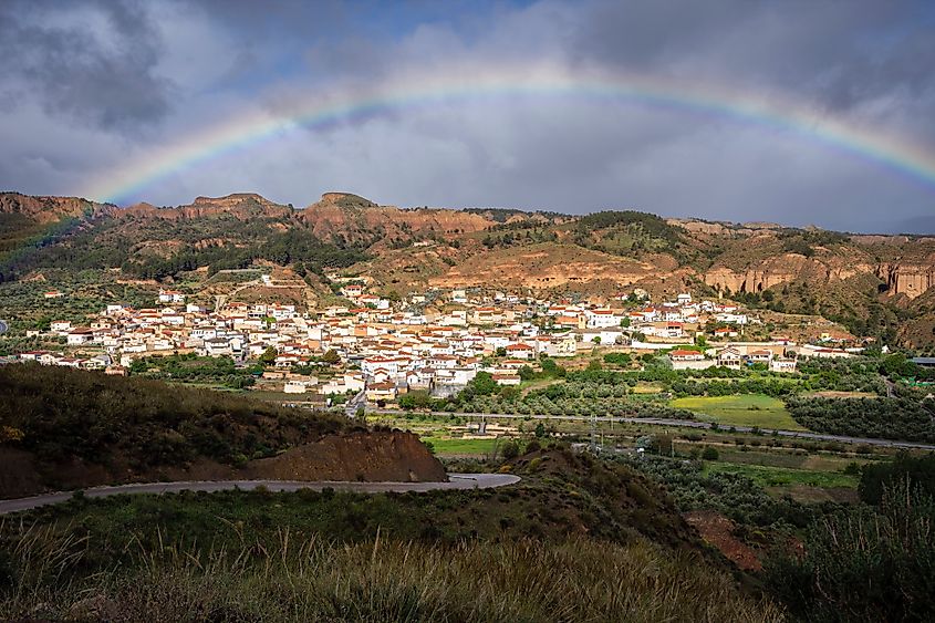 The landscape around Guadix, Granada, Spain.
