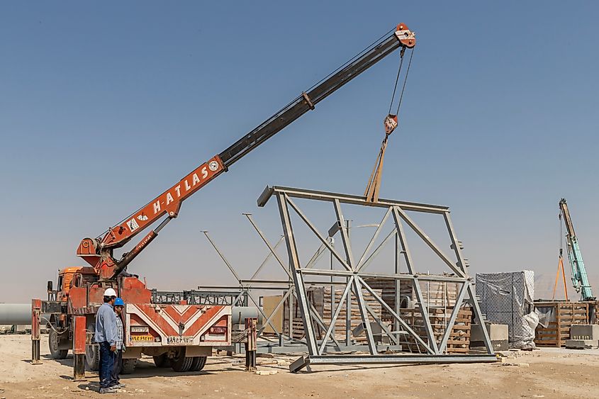 Steel being used for construction in Iran.