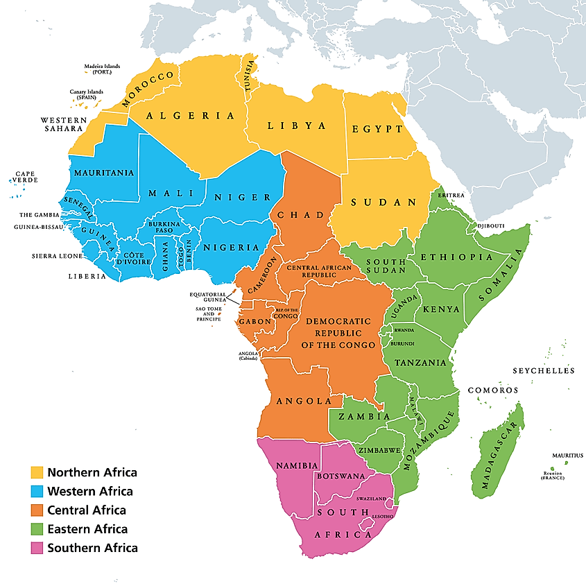 Africa South Of The Equator Countries Regions Of Africa - Worldatlas