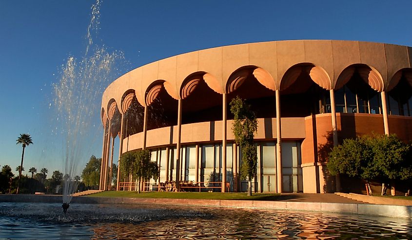 The Grady Gammage Memorial Auditorium on the Arizona State University campus in Tempe. 