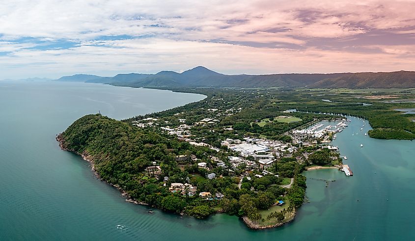 Aerial view of Port Douglas, Queensland, Australia.