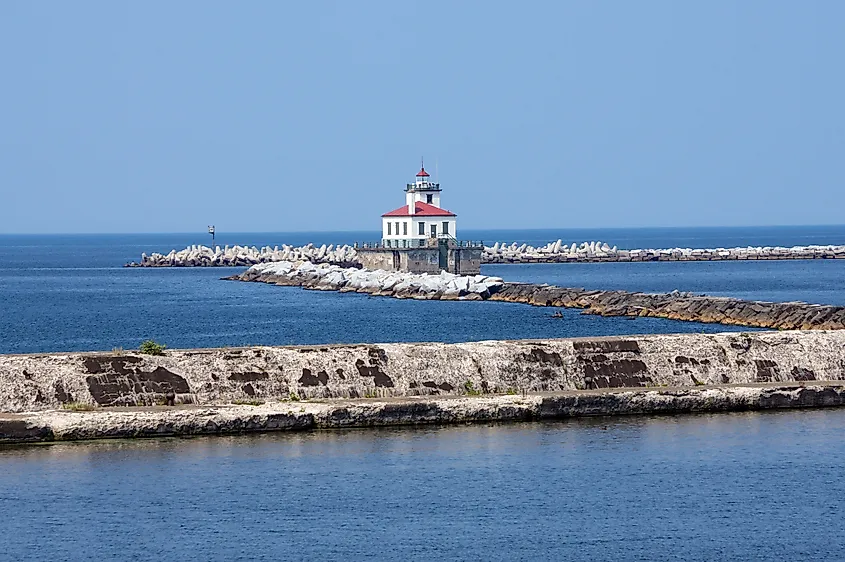 Lighthouse off Oswego, New York, on Lake Ontario.