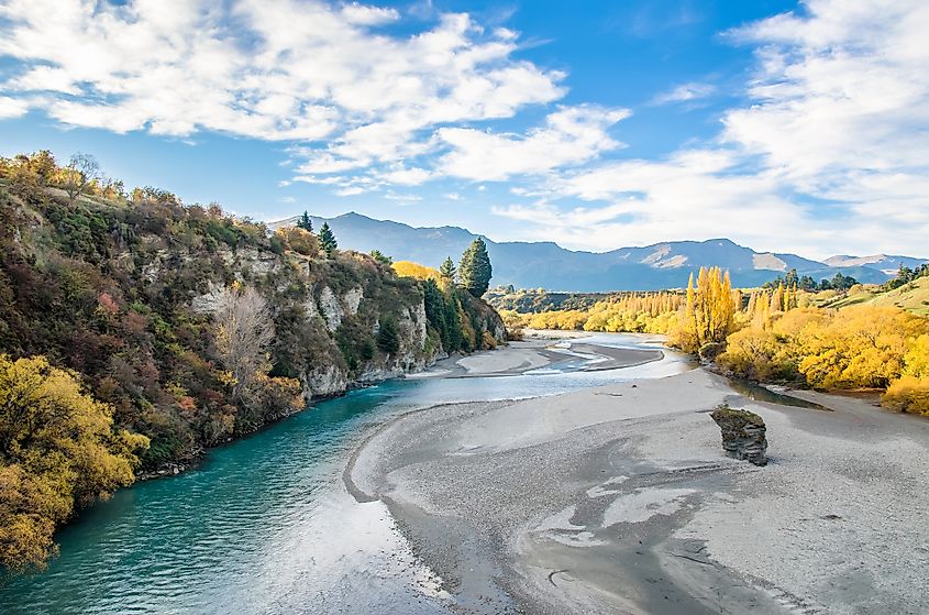 Shotover River in Arrowtown, New Zealand.