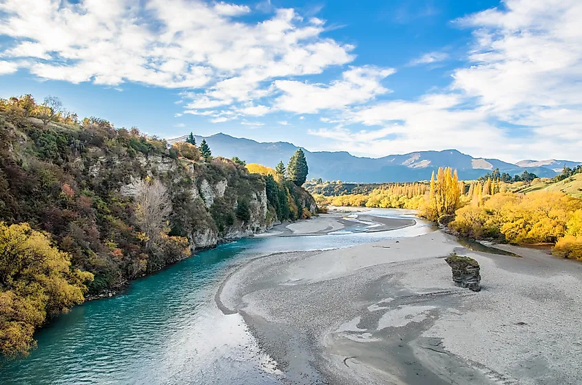 Shotover River in Arrowtown, New Zealand.