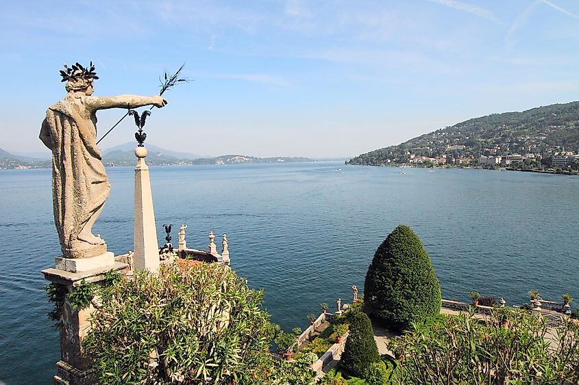 Borromeo Palace garden overlooking Lake Maggiore, Italy