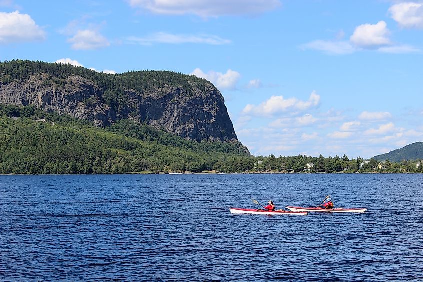 Kayakers in the Moosehead Lake.