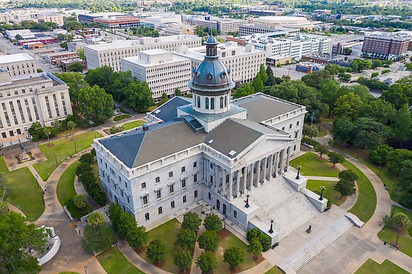 The exterior of the South Carolina State House in Columbia, South Carolina