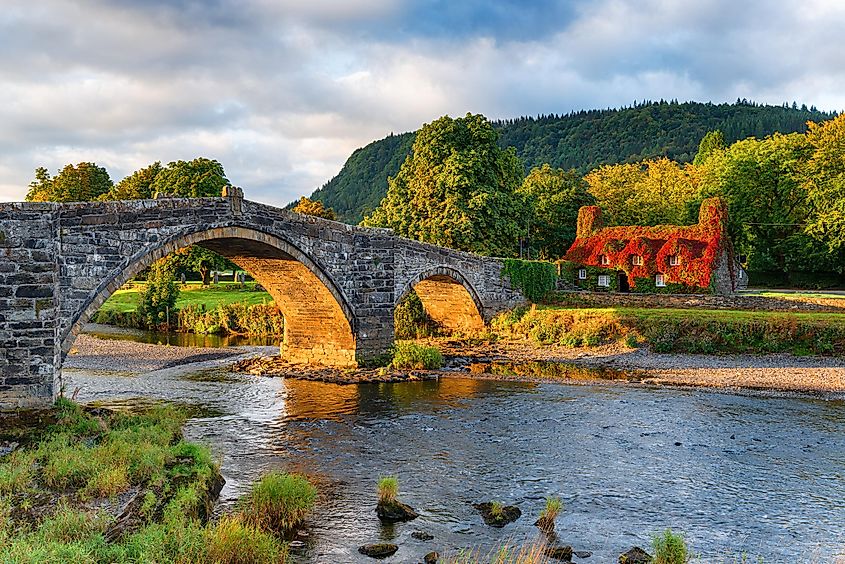 Autumn at Llanrwst bridge in Northern Wales