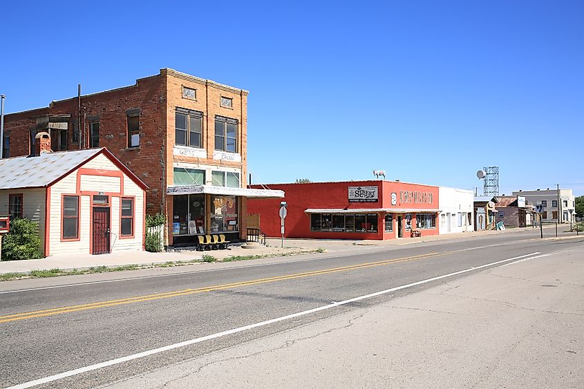 Scenic small town Carrizozo in New Mexico, USA.