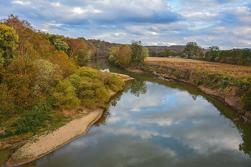 Scenic view of the Duck River in Tennessee.