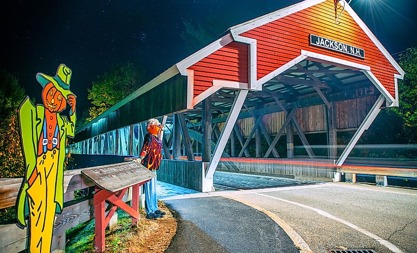 Wooden Bridge in Jackson, New Hampshire.