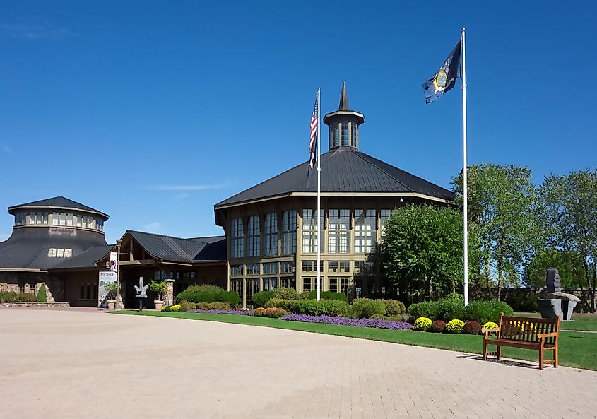 The Bethel Woods Center for the Arts on the historic site of the original Woodstock Music Festival, opened in 2006. It also houses The Museum at Bethel Woods, via Liz Van Steenburgh / Shutterstock.com