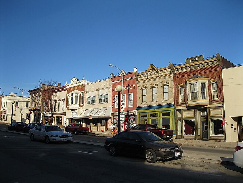Main Street Historic Disctrict in Darlington, Wisconsin.