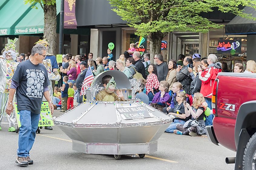The annual UFO Festival in McMinnville, Oregon. 