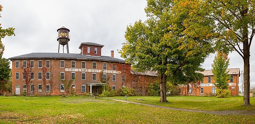 The abandoned, Historic Lamb Knit Goods building in Colon, Michigan. Editorial credit: Roberto Galan / Shutterstock.com