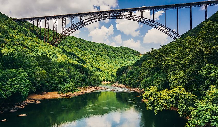 New River Gorge Bridge as seen from Fayette Station Road.