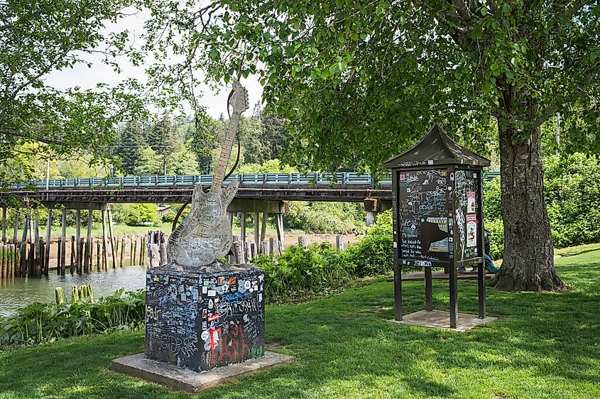 Kurt Cobain Memorial Park in Aberdeen, Washington