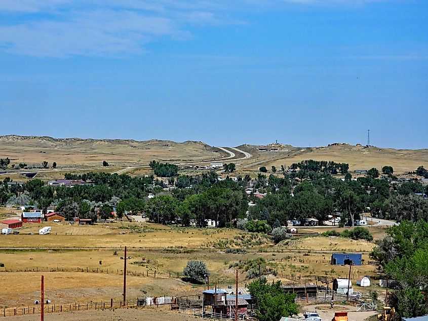 The serene town of Kaycee, Wyoming