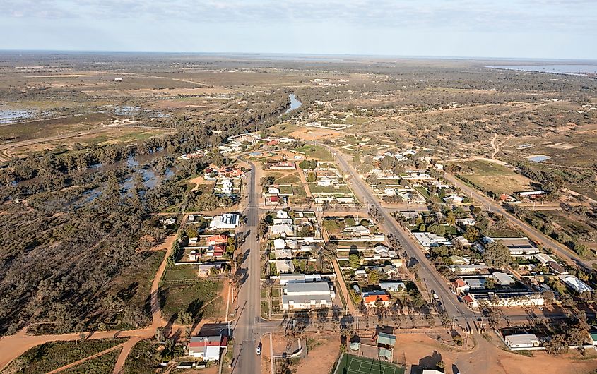 The outback town of Menindee on the banks of the Darling river in the far west of New South Wales.