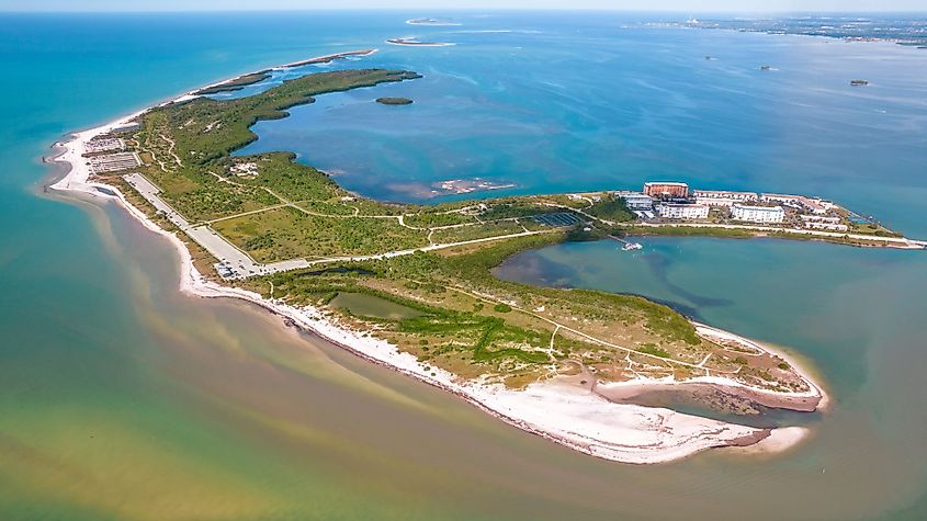 Aerial view of Honeymoon Island State Park, Florida