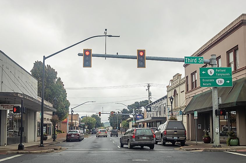 Street view in Tillamook, Oregon