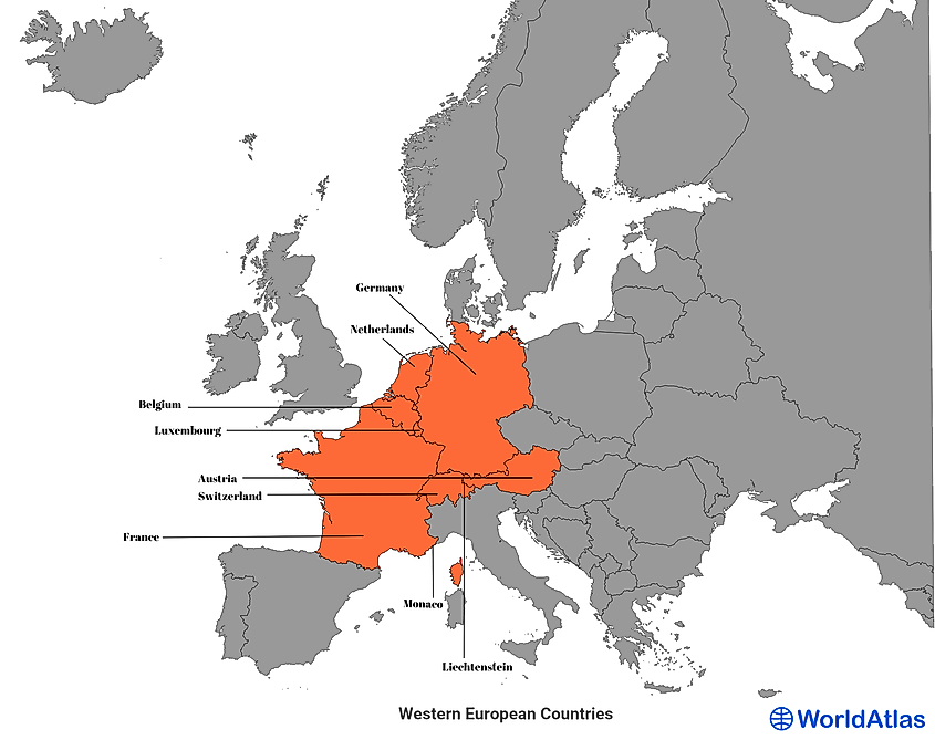 Western Europe World Map How Many Countries Are There In Europe? - Worldatlas