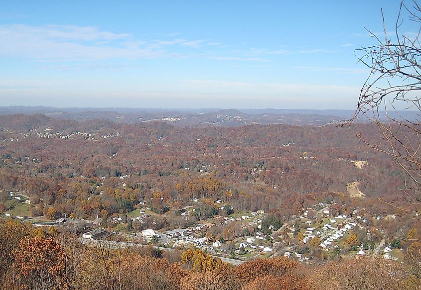 Aerial view of Bluefield, West Virginia.