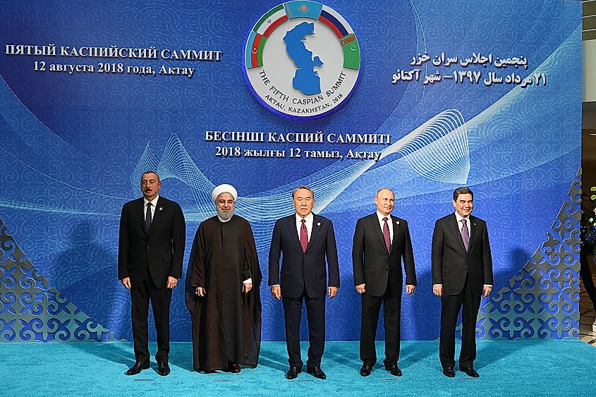 Heads of state gather in Aktau. President.az, CC BY 4.0