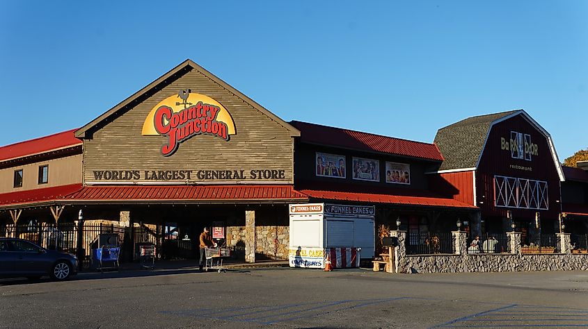 The front view of Country Junction, the world's largest general store in Lehighton, Pennsylvania.