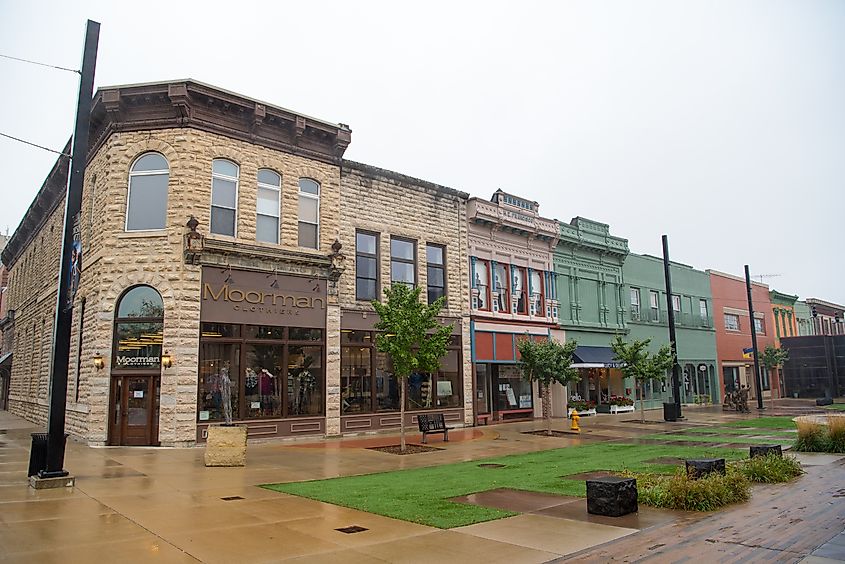 A plaza in Federal Avenue, Mason City, Iowa