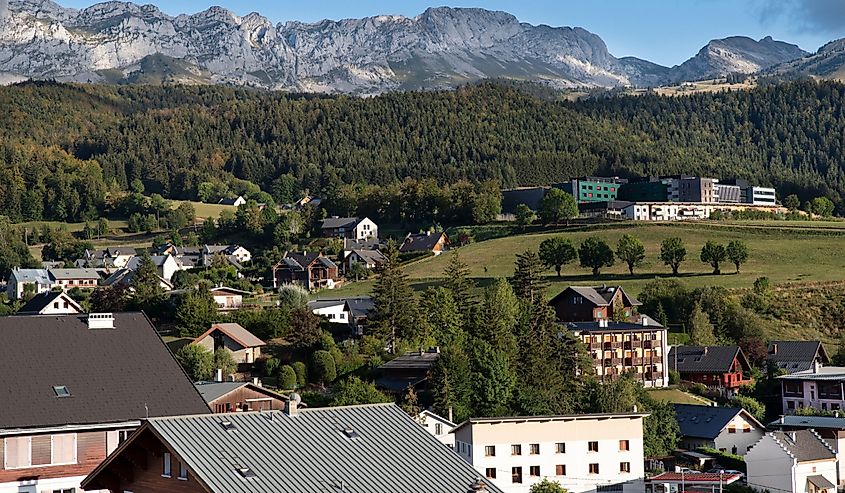 Village of Villard de Lans in the Alps in France