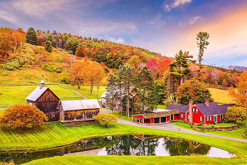 Woodstock, Vermont, in fall.
