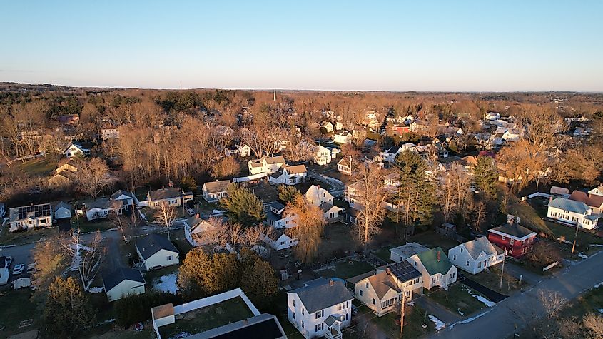 Aerial image of Waterville, Maine