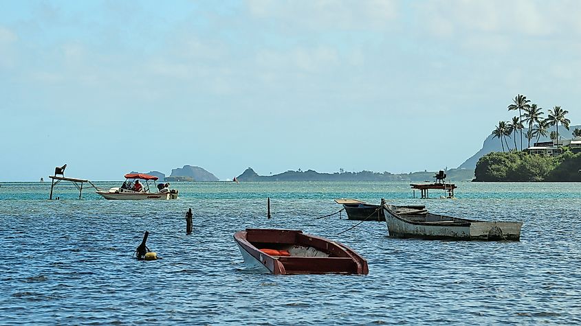 Kaneohe Bay at Kaneohe, Oahu.