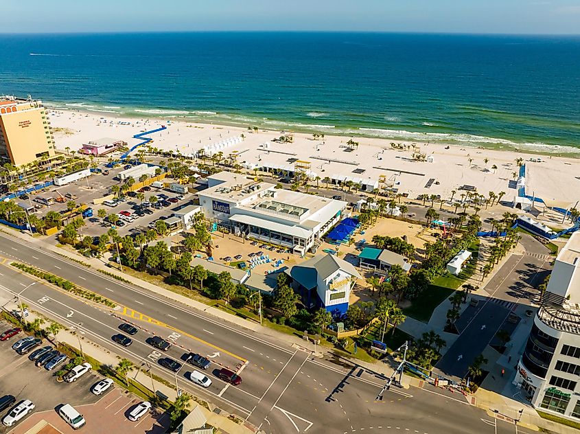 Aerial view of The Hangout at Gulf Shores, Alabama.