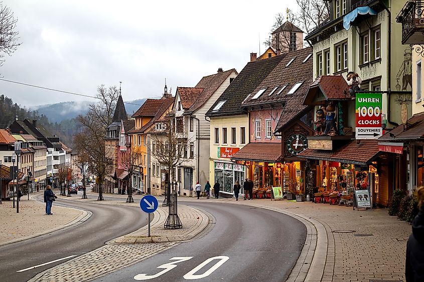 The downtown area of Triberg im Schwarzwald, Germany