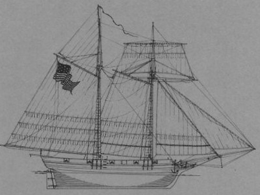 The USS Scourge, a War of 1812 vessel that served on the upper lakes.