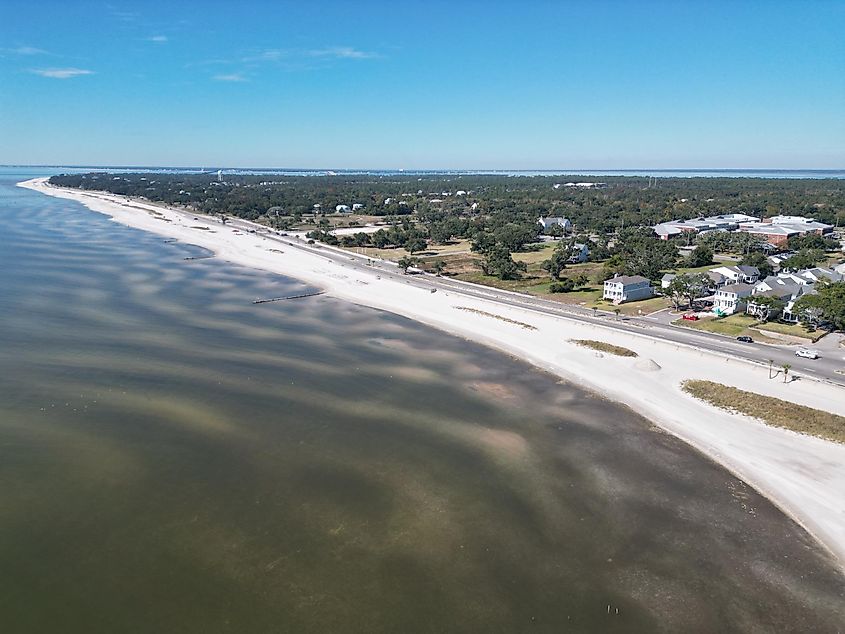 Aerial view of the Pass Christian Marina in Mississippi.