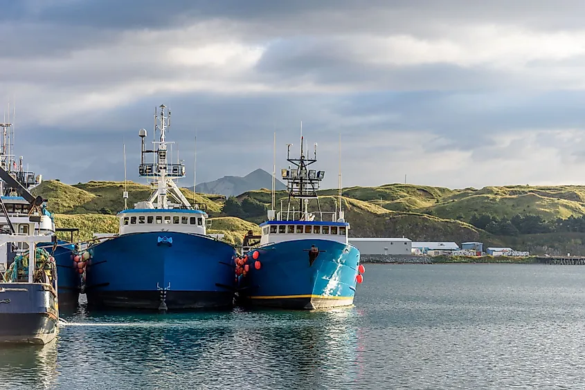 Alaskan Fishing Crab Boats at a port in Dutch Harbor