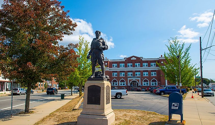 World War I memorial monument at Taunton Plaza in East Providence, Rhode Island RI, US