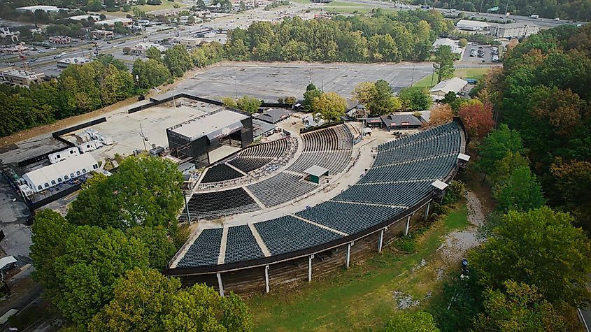 Top view of the Oak Mountain Amphitheatre in Pelham, Alabama.